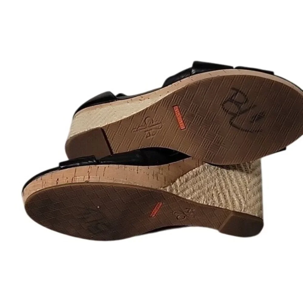 NIKE AIR Colaboration Lambskin leather wedge 8 Black Sexy Summer Comfy‎
